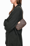 Louis Vuitton 2020 Brown Leather Monogram Multi Pouch Pochette Crossbody w/ Green Strap