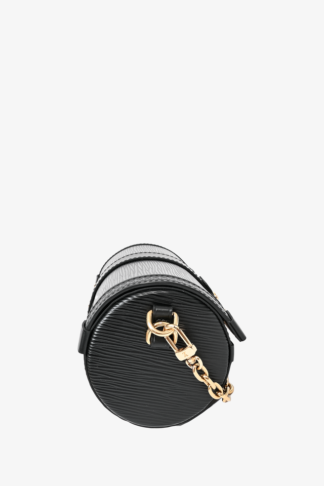 Louis Vuitton 2021 Black Epi Leather Papillon Trunk Bag with Chain and Leather Strap