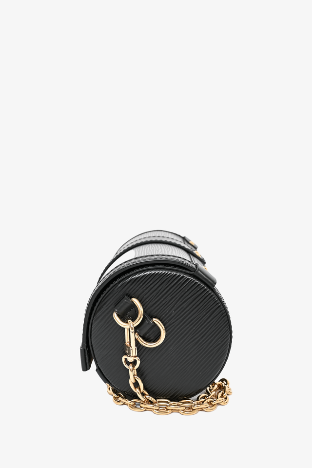 Louis Vuitton 2021 Black Epi Leather Papillon Trunk Bag with Chain and Leather Strap