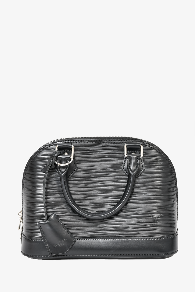 Louis Vuitton Black Epi Leather Alma BB Top Handle w/ Strap