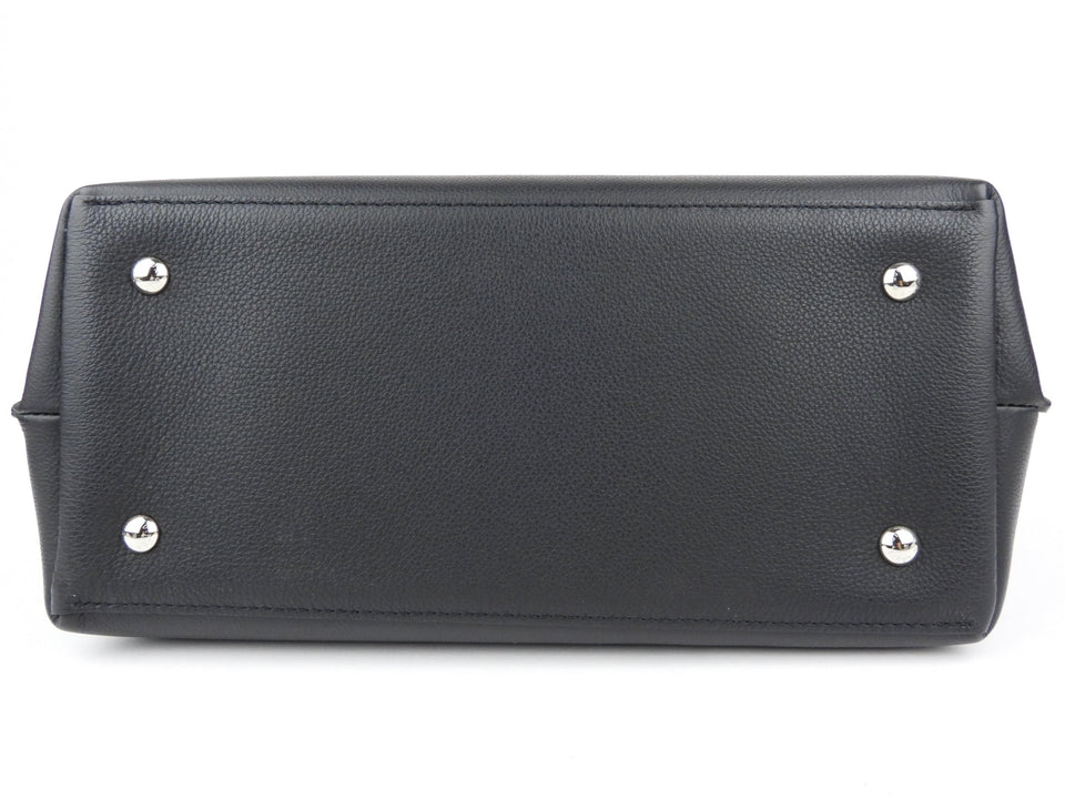 Louis Vuitton Black Grained Calfskin Leather Lockme Ever MM Two Way Top Handle Bag