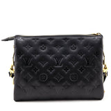 Louis Vuitton Black Monogram Embossed Lambskin Coussin PM