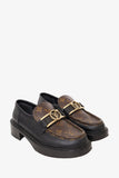 Louis Vuitton Black Monogram Leather Academy Loafers Size 37.5