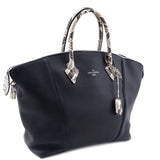 Louis Vuitton Black Veau Cachemire Python Soft Lockit MM