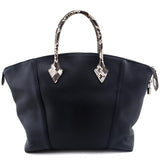 Louis Vuitton Black Veau Cachemire Python Soft Lockit MM