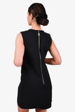 Louis Vuitton Black Wool/Silk Monogram Detail Sleeveless Dress Size 36