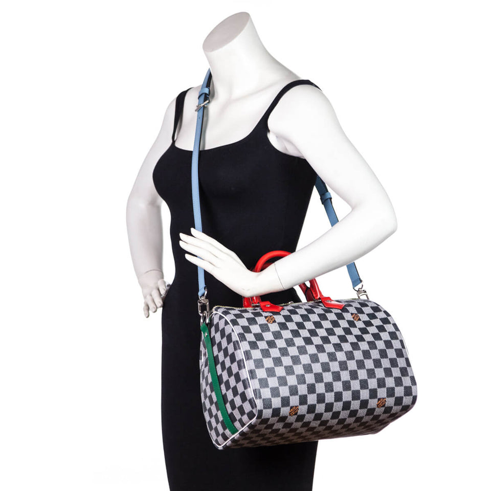 Louis Vuitton Black & White Damier Speedy Bandouliere 30