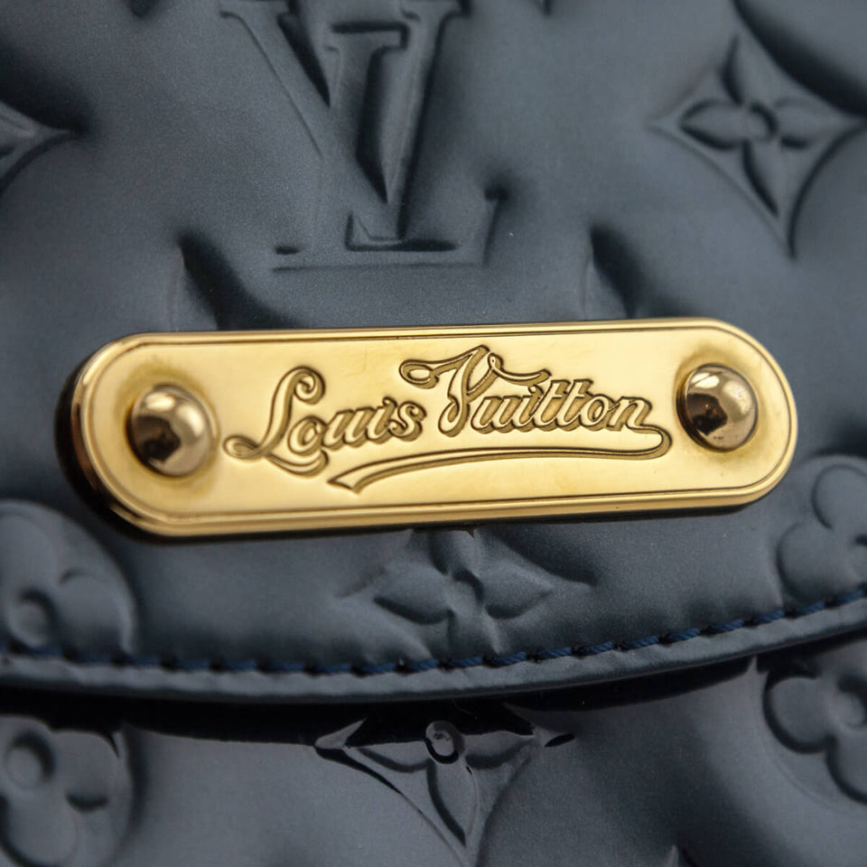 Louis Vuitton Bleu Nuit Monogram Vernis Sunset Boulevard Convertible Clutch