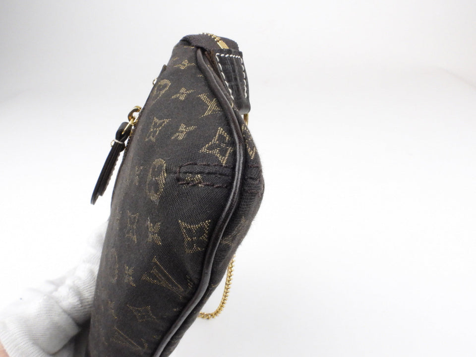 Louis Vuitton Brown Fusain Monogram Idylle Canvas Mini Pochette with Chain