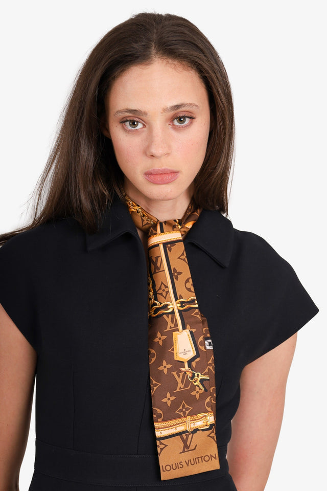 Louis Vuitton Brown Monogram Silk Confidential Bandeau Twilly