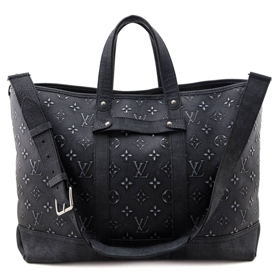 Louis Vuitton Charcoal Cowhide Faded Monogram Journey Tote