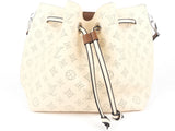 Louis Vuitton Crème Beige and Brown Mahina Perforated Calfskin Leather Girolata Two Way Shoulder Bag