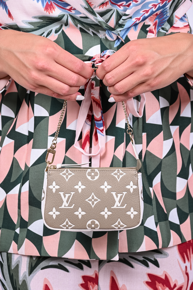 Louis Vuitton Taupe/Cream Monogram Leather Mini Pochette Accessoires