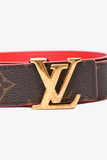 Louis Vuitton Monogram/Red Leather Reversible Belt Size 75