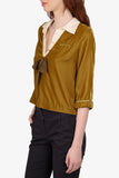 Louis Vuitton Olive Velvet Bow Top Size 40