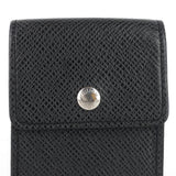 Louis Vuitton Porte Cles Badge Ardoise Black Taiga Leather Key Pouch
