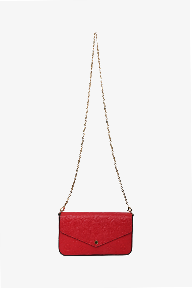 Louis Vuitton Red Monogram Empreinte Leather Felicie Pochette Bag