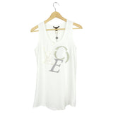 Louis Vuitton White Cotton Button Embellished LOVE Tank