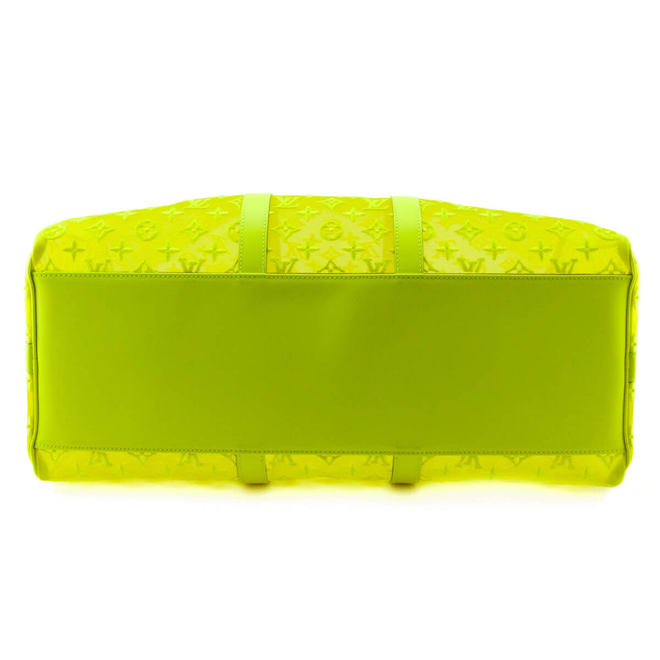 Louis Vuitton Yellow Monogram Fluo See Through Virgil Abloh Keepall Bandouliere 50