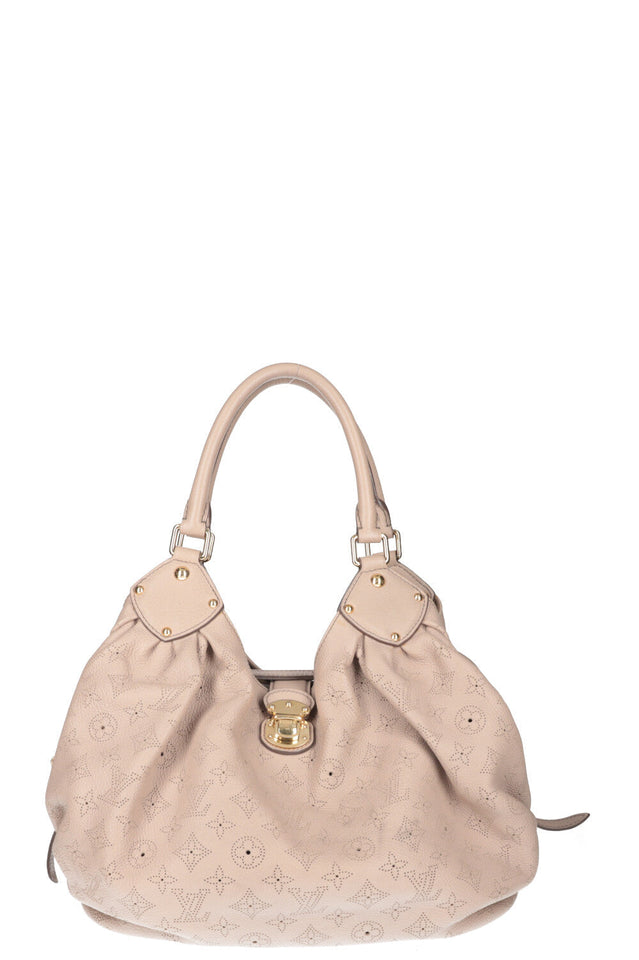 Louis Vuitton L Hobo Bag Mahina Leather Greige