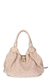 Louis Vuitton L Hobo Bag Mahina Leather Greige