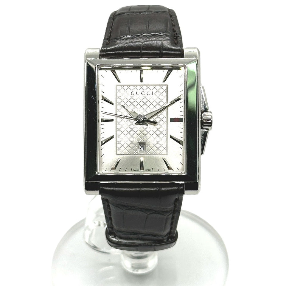 Gucci Watches Quartz YA138407 Stainless Steel Silver Rectangle Silver dial