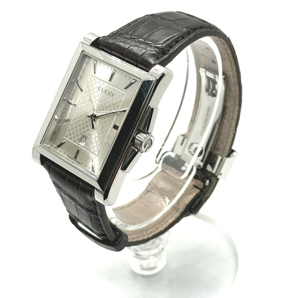 Gucci Watches Quartz YA138407 Stainless Steel Silver Rectangle Silver dial