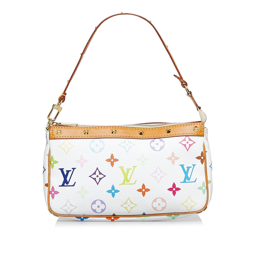 Louis Vuitton Monogram Multicolore Pochette Accessoires White Clutch