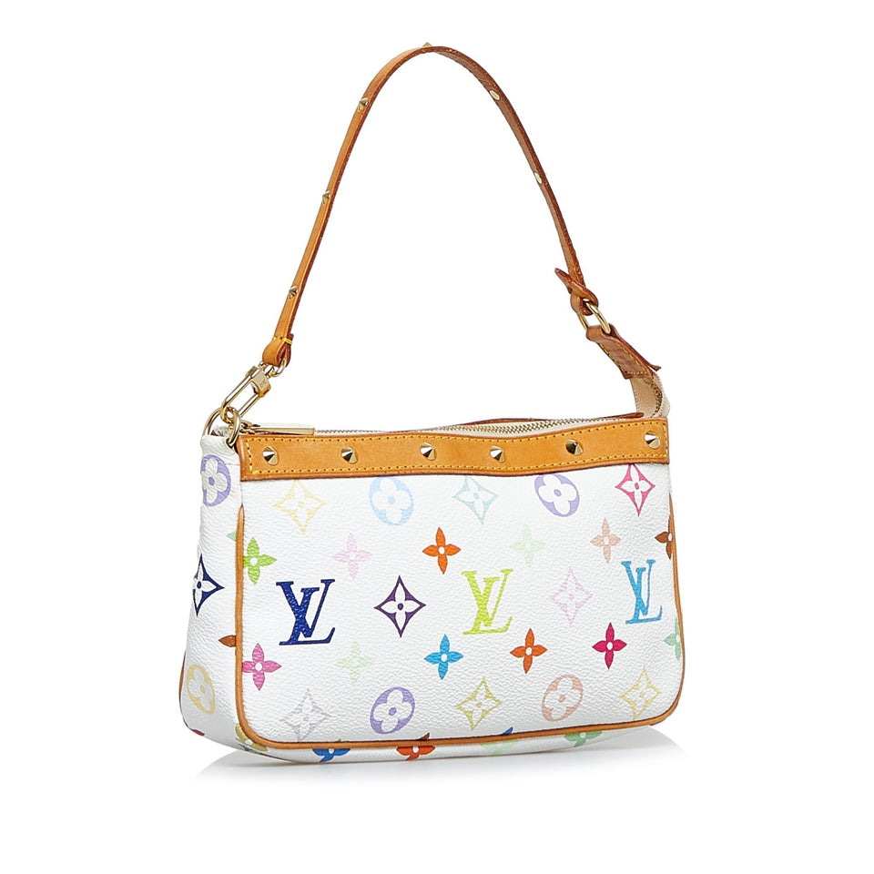 Louis Vuitton Monogram Multicolore Pochette Accessoires White Clutch