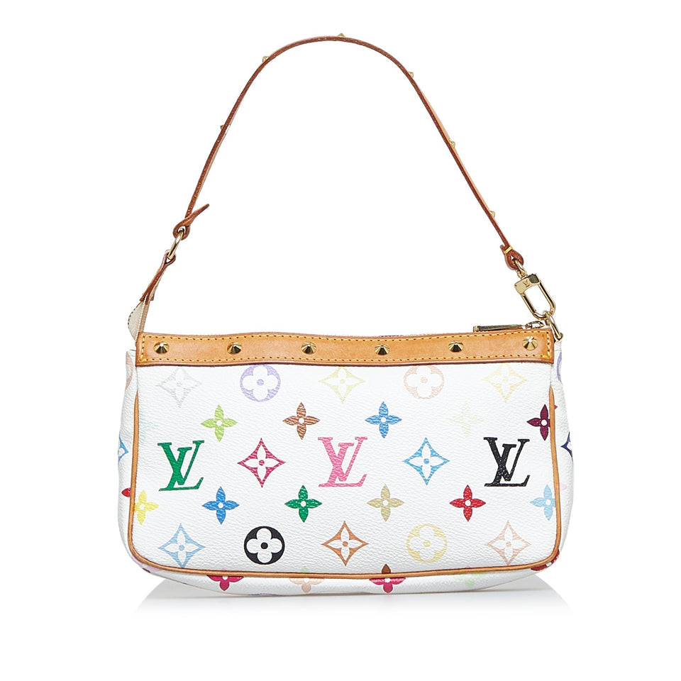 Louis Vuitton Monogram Multicolore Pochette Accessoires White Clutch