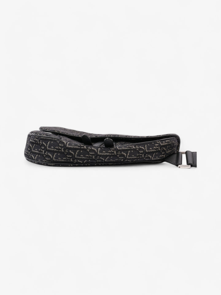 Christian Dior Saddle Bag Black Oblique Canvas