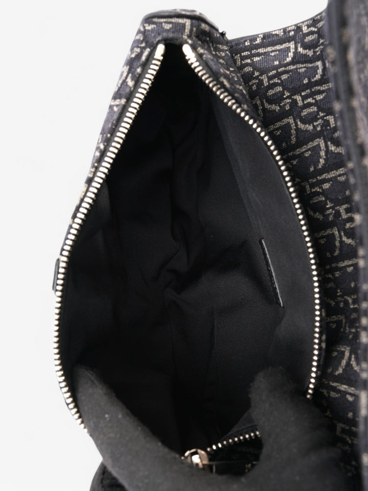 Christian Dior Saddle Bag Black Oblique Canvas