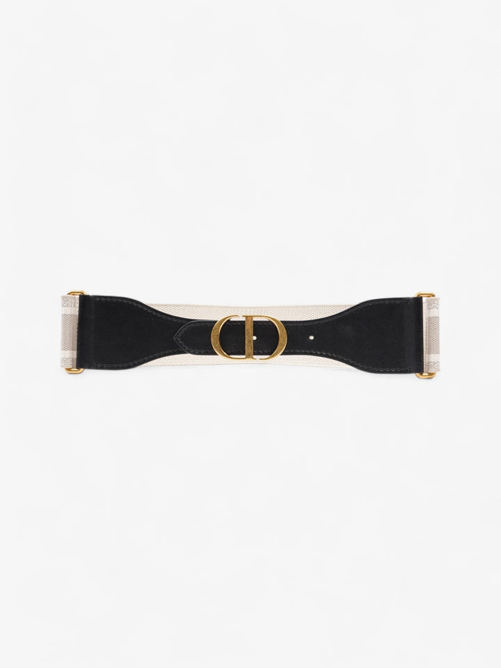 Christian Dior CD Belt Beige / Black Canvas 75cm / UK 8