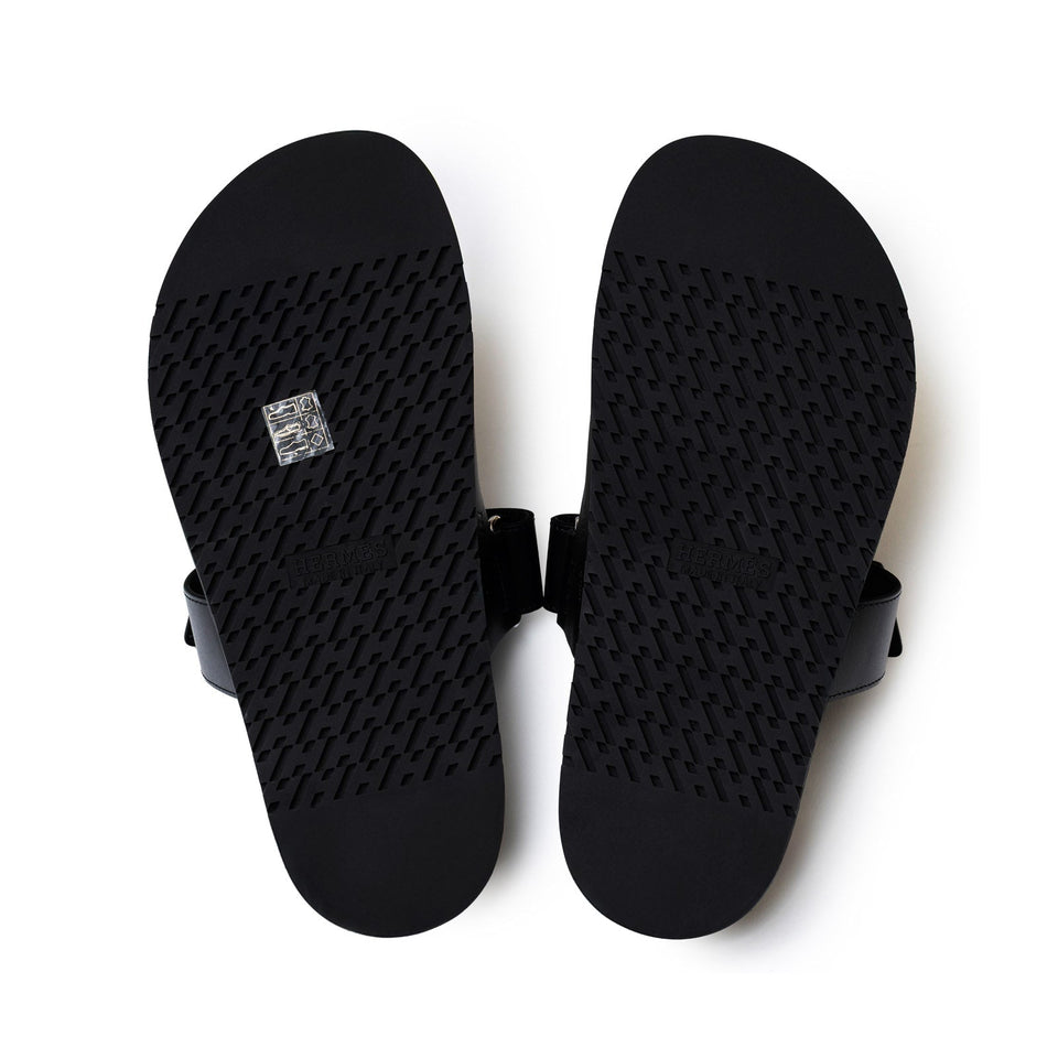Hermes Chypre Sandal Men's Black Calf 40.5