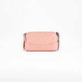 Chanel Quilted Calfskin Gabrielle Clutch On Chain Light Pink