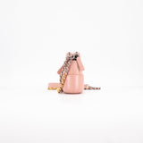 Chanel Quilted Calfskin Gabrielle Clutch On Chain Light Pink