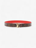 Louis Vuitton Initials Reversible Belt Monogram / Red Coated Canvas 80cm 32"