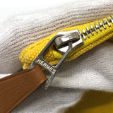 Hermes Pouch canvas yellow New Yachting Pouch GM Women