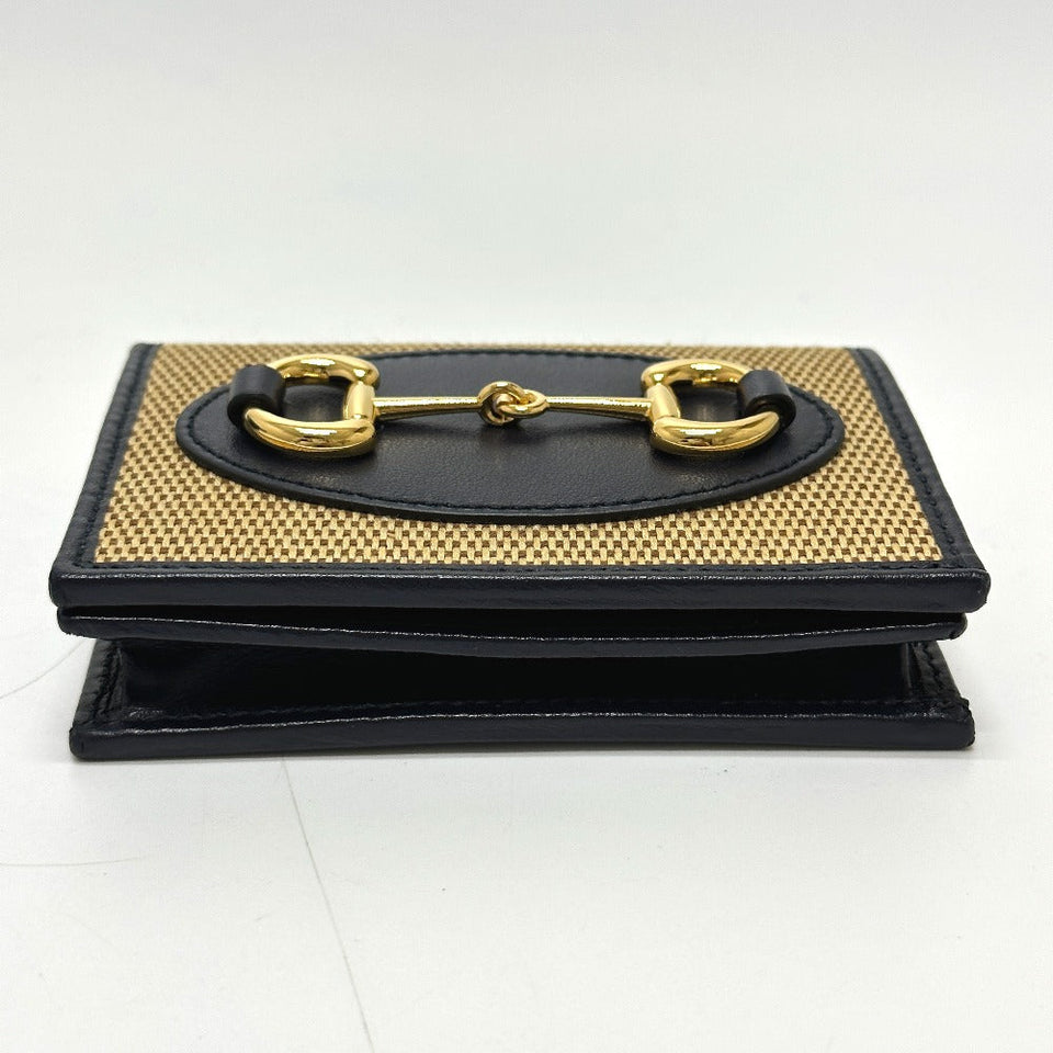 Gucci Trifold wallet 621887 Canvas / leather beige Horsebit Women