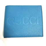Gucci Folded wallet 658681 leather blue logo Wallet mens
