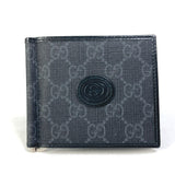 Gucci Folded wallet 700686 GG Supreme Canvas black GG money clip Interlocking G Card Case Wallet mens