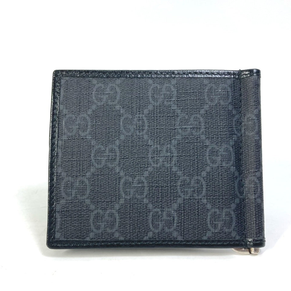 Gucci Folded wallet 700686 GG Supreme Canvas black GG money clip Interlocking G Card Case Wallet mens