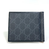 Gucci Folded wallet 700686 GG Supreme Canvas black GG money clip Interlocking G Card Case Wallet mens