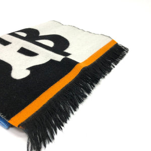 Burberry Scarf 8023067 wool Black Grey TB logo mens(Unisex)