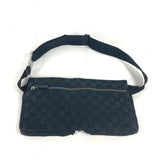 Gucci Waist bag 28566 GG canvas black GG canvas W pocket mens