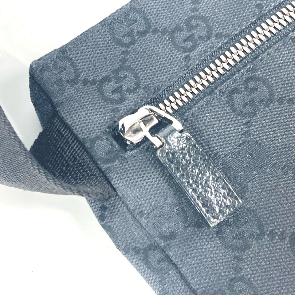 Gucci Waist bag 28566 GG canvas black GG canvas W pocket mens