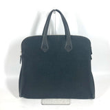 Hermes Handbag Leather / canvas black Sac Ibou PM unisex(Unisex)