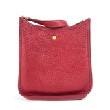 Hermes Shoulder Bag Taurillon Clemence Red Evelyn TPM Women