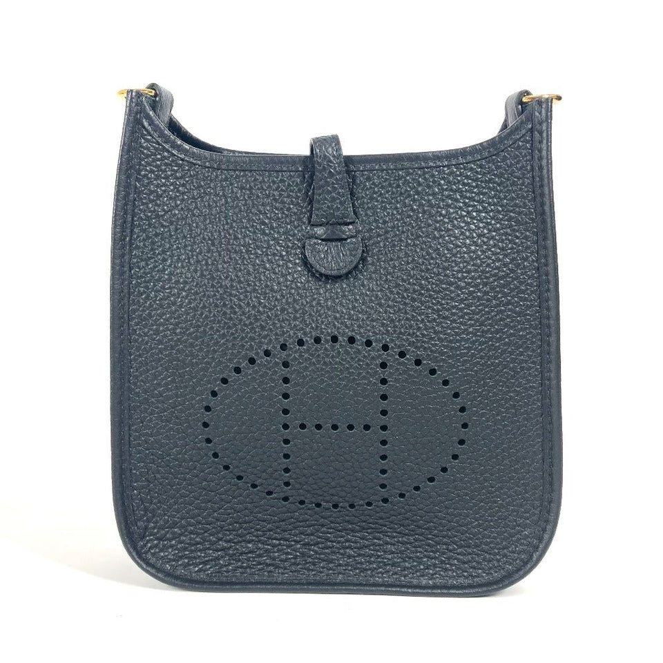 Hermes Shoulder Bag Taurillon Clemence black long Evelyn TPM Amazone unisex(Unisex)