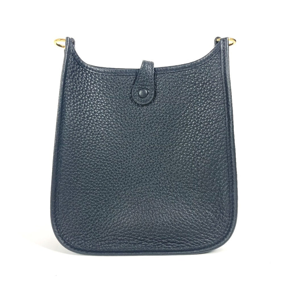 Hermes Shoulder Bag Taurillon Clemence black long Evelyn TPM Amazone unisex(Unisex)